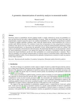 A geometric characterisation of sensitivity analysis in monomial models