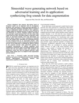 Sinusoidal wave generating network based on adversarial learning and its
  application: synthesizing frog sounds for data augmentation