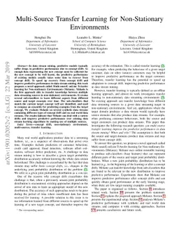 Multi-Source Transfer Learning for Non-Stationary Environments