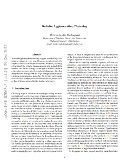 Reliable Agglomerative Clustering