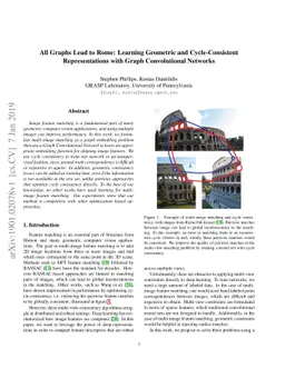 All Graphs Lead to Rome: Learning Geometric and Cycle-Consistent
  Representations with Graph Convolutional Networks