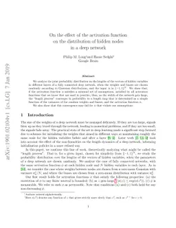 On the effect of the activation function on the distribution of hidden
  nodes in a deep network