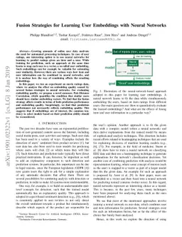 Fusion Strategies for Learning User Embeddings with Neural Networks