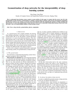 Geometrization of deep networks for the interpretability of deep
  learning systems