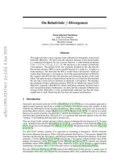 On Relativistic $f$-Divergences