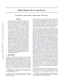 Bilinear Bandits with Low-rank Structure