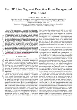 Fast 3D Line Segment Detection From Unorganized Point Cloud