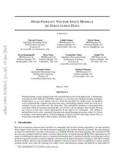 High-Fidelity Vector Space Models of Structured Data