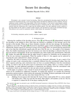 Secure list decoding