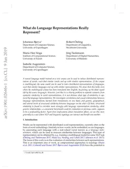 What do Language Representations Really Represent?