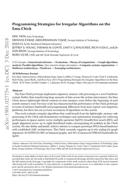 Programming Strategies for Irregular Algorithms on the Emu Chick