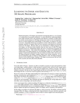 Learning to Infer and Execute 3D Shape Programs