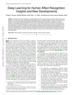 Deep Learning for Human Affect Recognition: Insights and New
  Developments