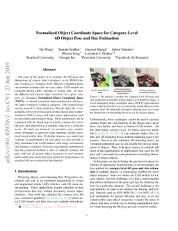 Normalized Object Coordinate Space for Category-Level 6D Object Pose and
  Size Estimation