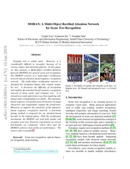 A Multi-Object Rectified Attention Network for Scene Text Recognition