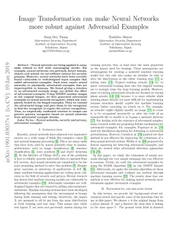 Image Transformation can make Neural Networks more robust against
  Adversarial Examples