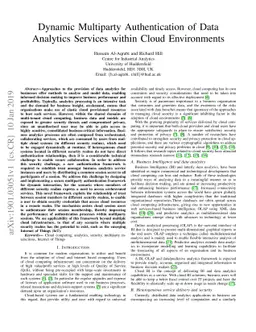 Dynamic Multiparty Authentication of Data Analytics Services within
  Cloud Environments