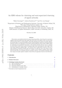 An MBO scheme for clustering and semi-supervised clustering of signed
  networks