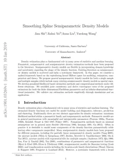 Smoothing Spline Semiparametric Density Models