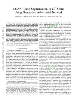 LGAN: Lung Segmentation in CT Scans Using Generative Adversarial Network