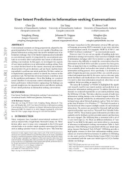 User Intent Prediction in Information-seeking Conversations