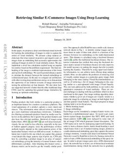 Retrieving Similar E-Commerce Images Using Deep Learning