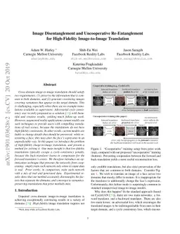 Image Disentanglement and Uncooperative Re-Entanglement for
  High-Fidelity Image-to-Image Translation