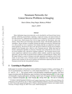Neumann Networks for Inverse Problems in Imaging