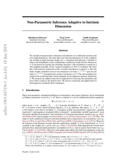 Non-Parametric Inference Adaptive to Intrinsic Dimension