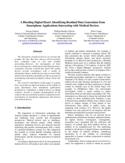 A Bleeding Digital Heart: Identifying Residual Data Generation from
  Smartphone Applications Interacting with Medical Devices