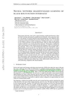 Neural network gradient-based learning of black-box function interfaces