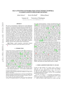 Self-Attention Networks for Connectionist Temporal Classification in
  Speech Recognition