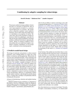 Conditioning by adaptive sampling for robust design