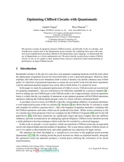 Optimising Clifford Circuits with Quantomatic