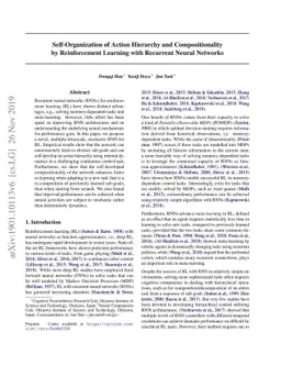 Self-organization of action hierarchy and compositionality by
  reinforcement learning with recurrent neural networks