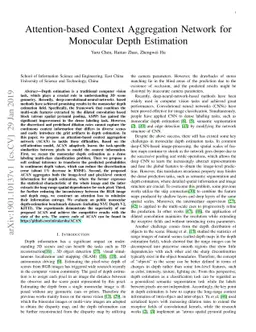 Attention-based Context Aggregation Network for Monocular Depth
  Estimation