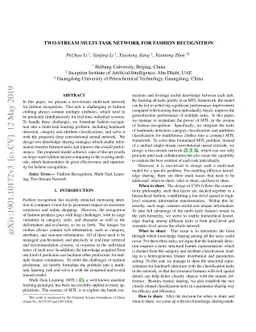 Two-Stream Multi-Task Network for Fashion Recognition