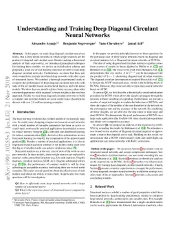 Understanding and Training Deep Diagonal Circulant Neural Networks