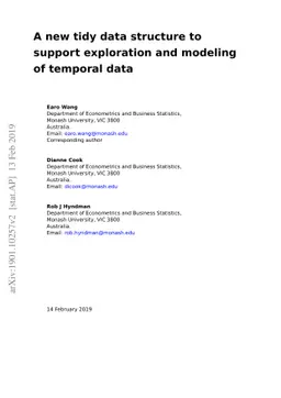 A new tidy data structure to support exploration and modeling of
  temporal data