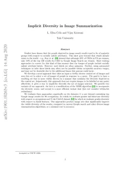 Implicit Diversity in Image Summarization