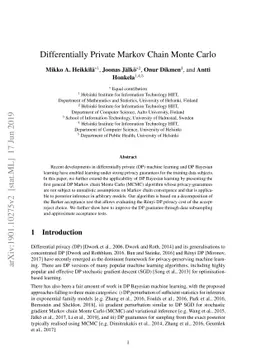 Differentially Private Markov Chain Monte Carlo