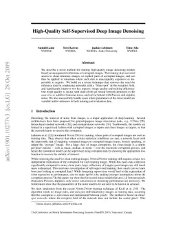 High-Quality Self-Supervised Deep Image Denoising