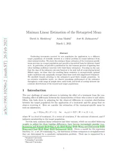 Minimax Linear Estimation of the Retargeted Mean