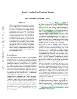 Robust Learning from Untrusted Sources