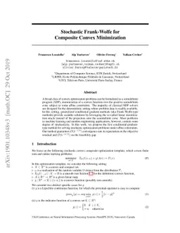 Stochastic Frank-Wolfe for Composite Convex Minimization