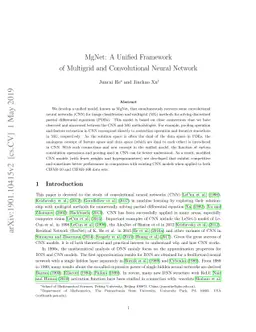 MgNet: A Unified Framework of Multigrid and Convolutional Neural Network