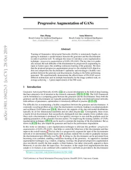 Progressive Augmentation of GANs