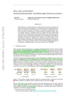 Pay Less Attention with Lightweight and Dynamic Convolutions