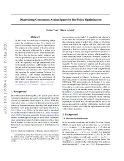 Discretizing Continuous Action Space for On-Policy Optimization