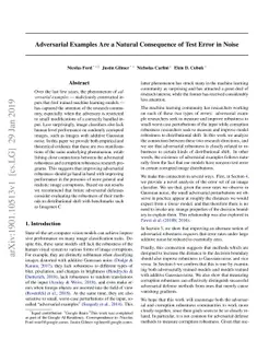 Adversarial Examples Are a Natural Consequence of Test Error in Noise